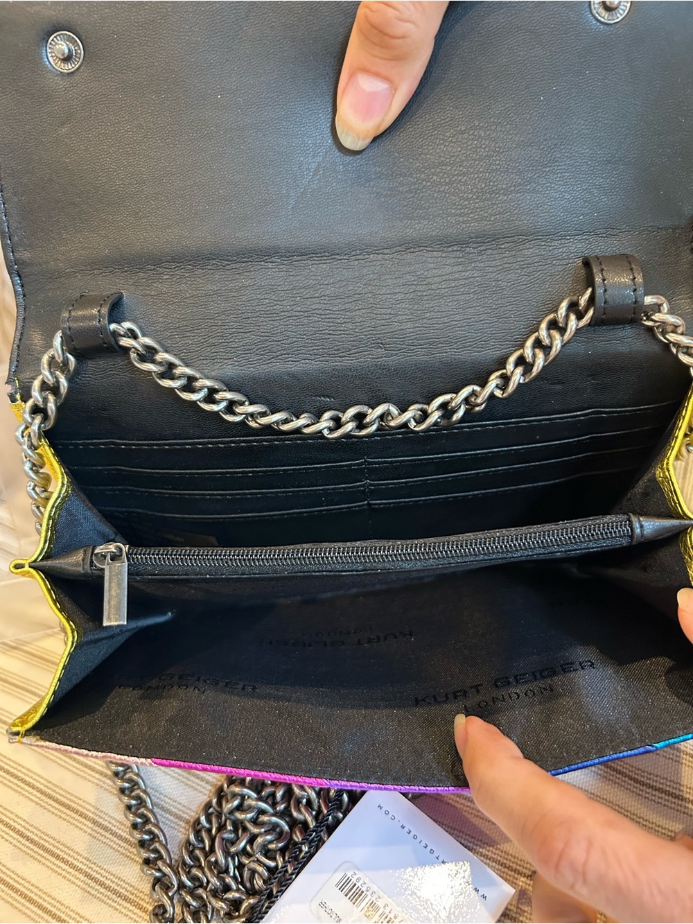 Kurt Geiger London Kensington Rainbow Wallet Crossbody Bag NWT - Picture 7 of 9
